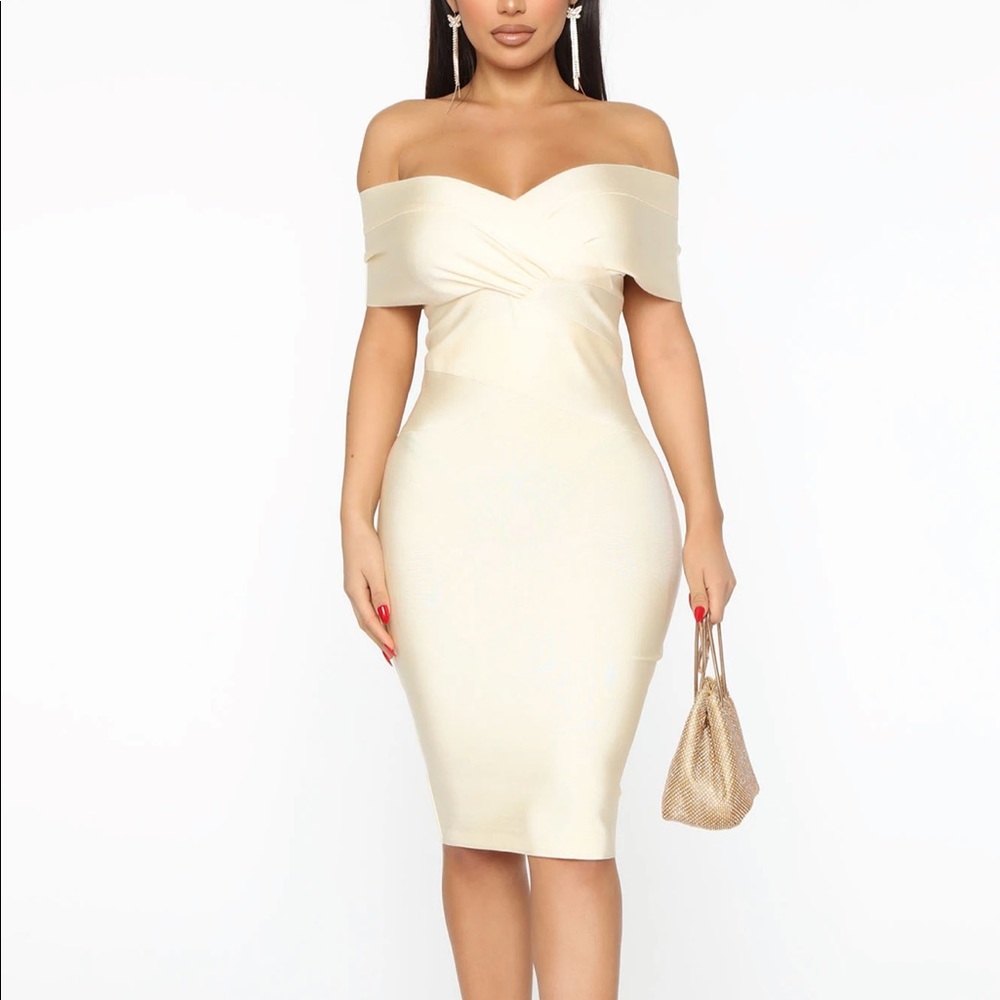 Sexy Bandage midi dress - offwhite